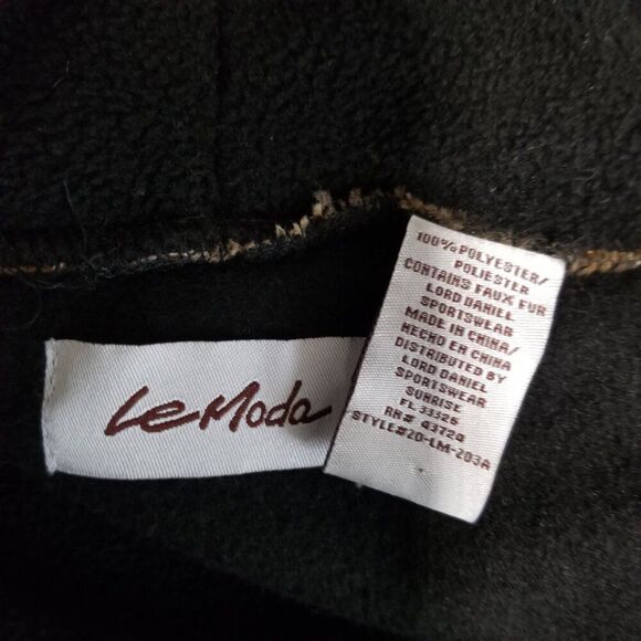 Lemoda Shawl Wrap Black Women's OS Faux Fur Animal Print Accents - Picture 3 of 8